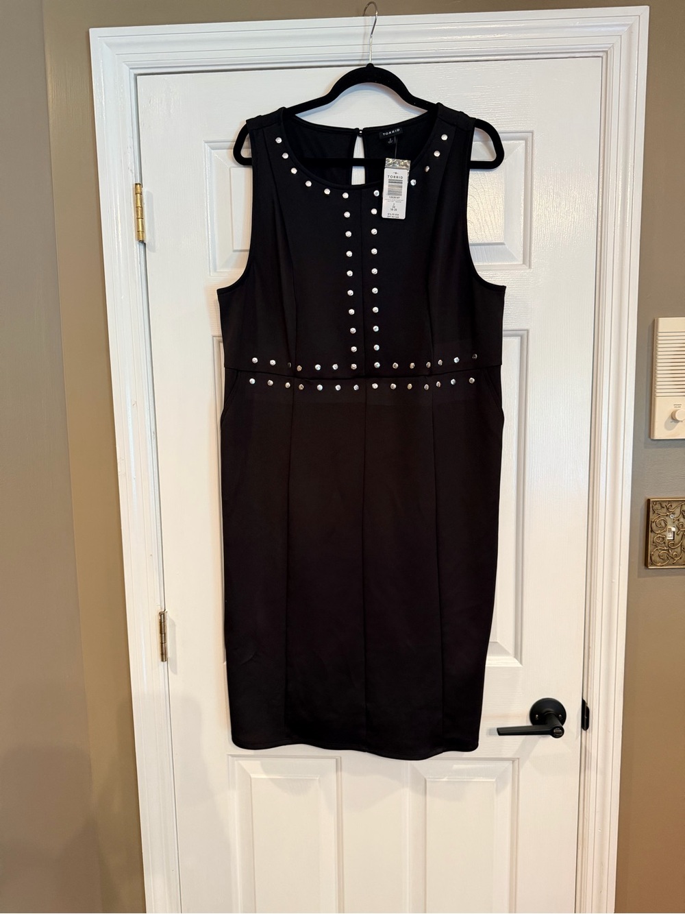 Sleeveless Black Studded Shift Dress by Torrid